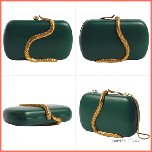 PU Leather Evening Bag with Detachable Chain Crossbody Clutch Purse